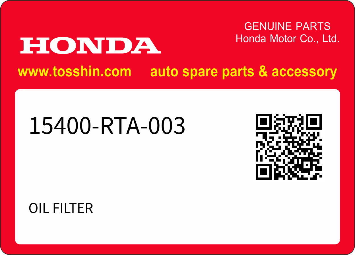 Honda 15400-RTA-003 OIL FILTER