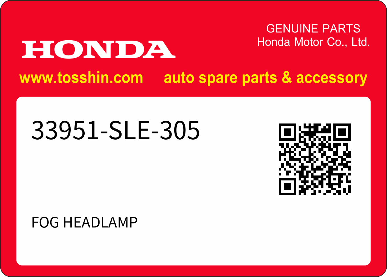 Honda 33951-SLE-305 FOG HEADLAMP
