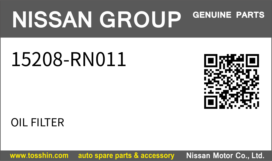 Nissan 15208-RN011 OIL FILTER