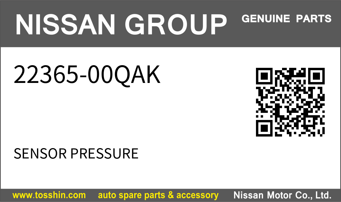 Nissan 22365-00QAK SENSOR PRESSURE