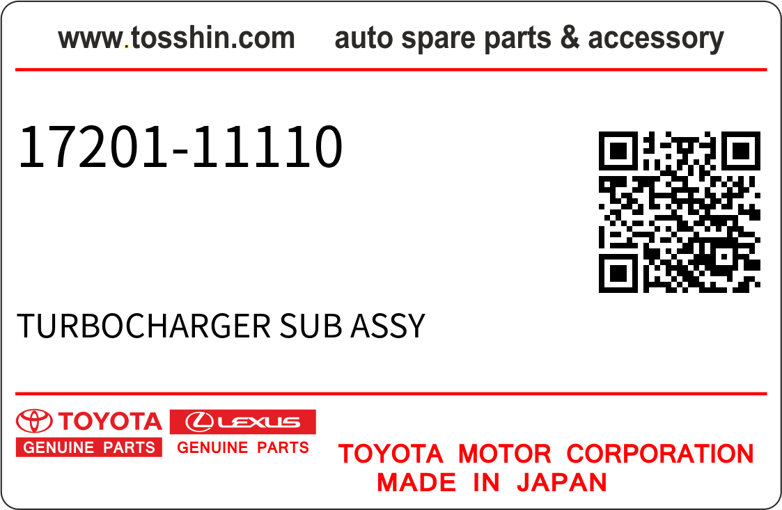 Toyota 17201-11110 TURBOCHARGER SUB ASSY