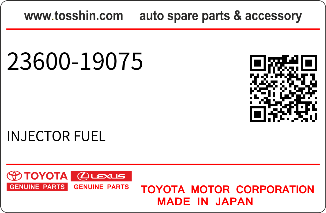 Toyota 23600-19075 INJECTOR FUEL